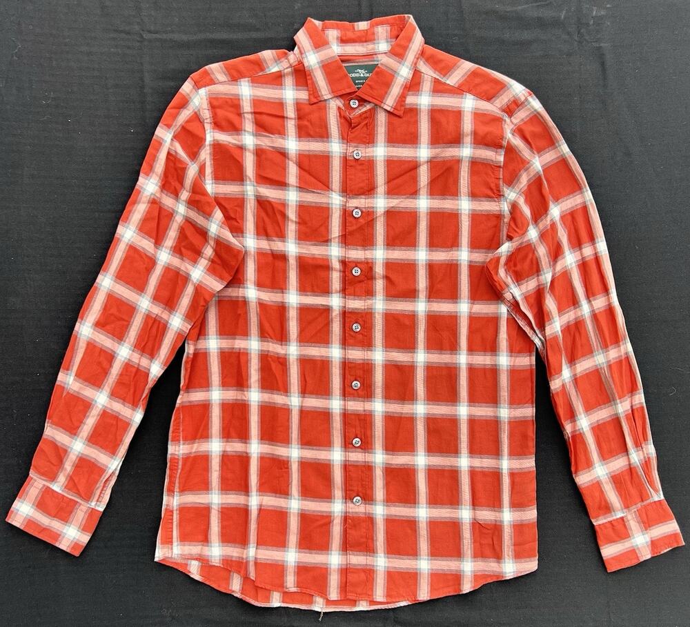 Rodd & Gunn Eden Park Sports Fit Long Sleeve Shirt Brick Men's Size Medium NWT